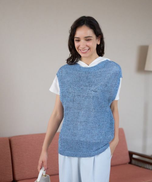 CARA O CRUZ / キャラ・オ・クルス テーラードジャケット | 麻混ニットベスト【CoC by CARA O CRUZ】 | 詳細2