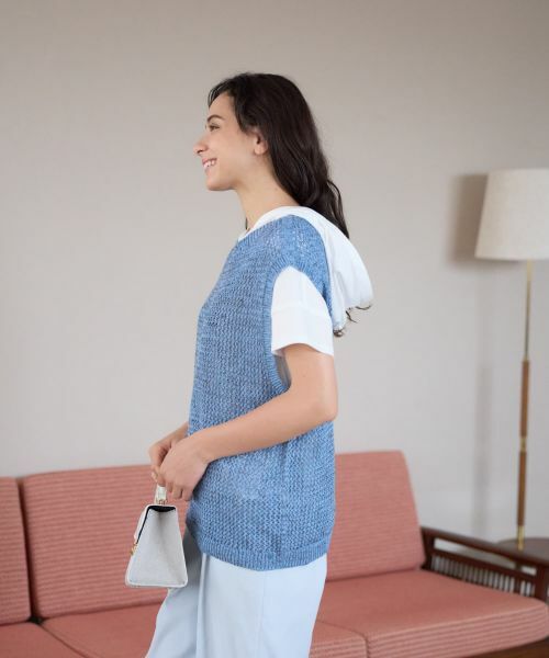 CARA O CRUZ / キャラ・オ・クルス テーラードジャケット | 麻混ニットベスト【CoC by CARA O CRUZ】 | 詳細4