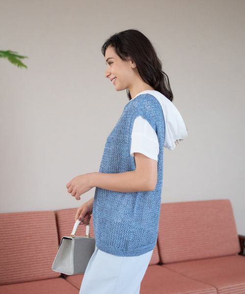 CARA O CRUZ / キャラ・オ・クルス テーラードジャケット | 麻混ニットベスト【CoC by CARA O CRUZ】 | 詳細5