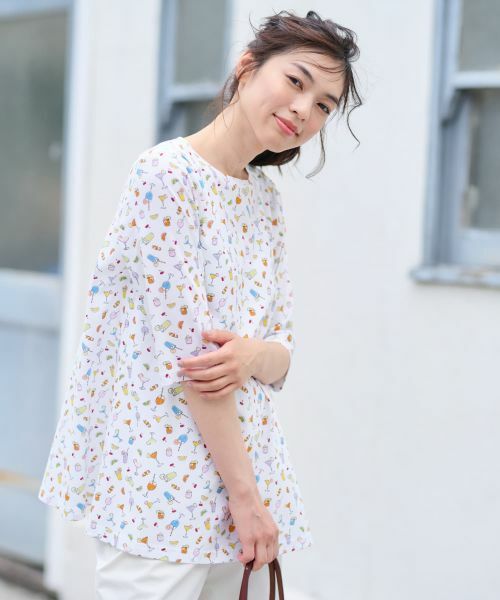 CARA O CRUZ/キャラ・オ・クルス プリントカットソー オレンジ 9(M)