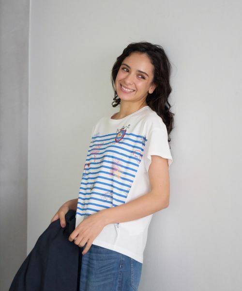 CARA O CRUZ / キャラ・オ・クルス Tシャツ | ボーダーマリンブリントTシャツ | 詳細2