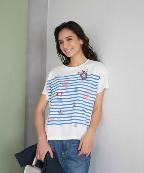 CARA O CRUZ / キャラ・オ・クルス Tシャツ | ボーダーマリンブリントTシャツ | 詳細3