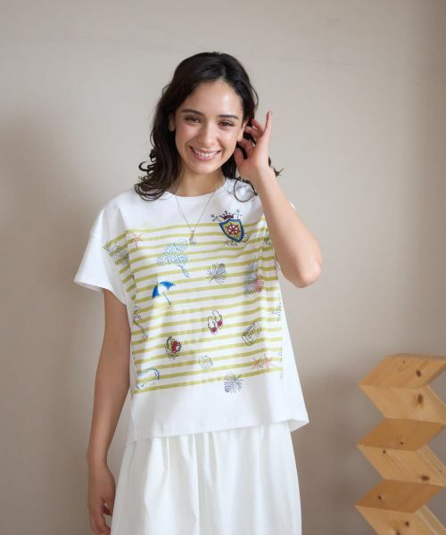 CARA O CRUZ / キャラ・オ・クルス Tシャツ | ボーダーマリンブリントTシャツ | 詳細5