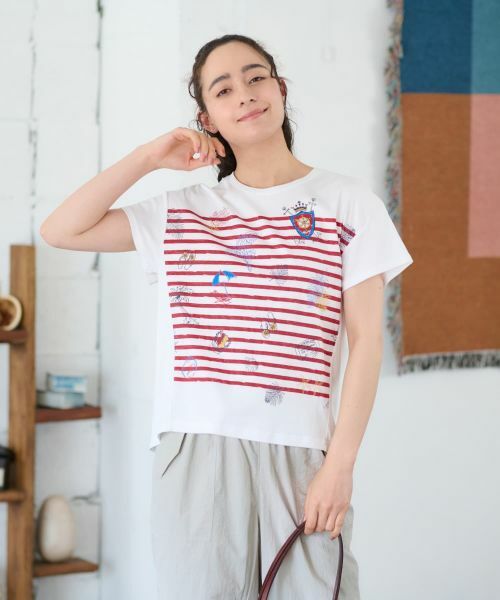 CARA O CRUZ / キャラ・オ・クルス Tシャツ | ボーダーマリンブリントTシャツ | 詳細9