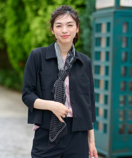 CARA O CRUZ / キャラ・オ・クルス シャツ・ブラウス | クロップドブラウス(ネイビー)