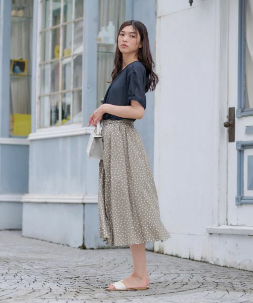 CARA O CRUZ / キャラ・オ・クルス ミニ・ひざ丈スカート | ドットフレアスカート【CoC by CARA O CRUZ】 | 詳細11