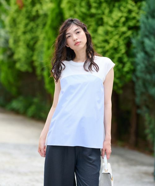 CARA O CRUZ / キャラ・オ・クルス カットソー | 異素材切替カットソー【CoC by CARA O CRUZ】 | 詳細1