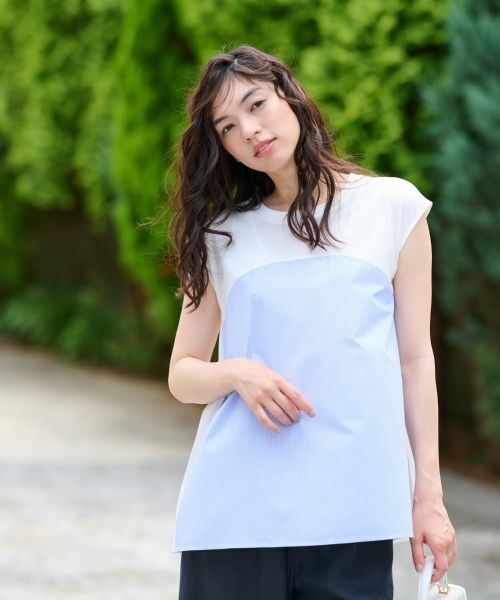 CARA O CRUZ / キャラ・オ・クルス カットソー | 異素材切替カットソー【CoC by CARA O CRUZ】 | 詳細3