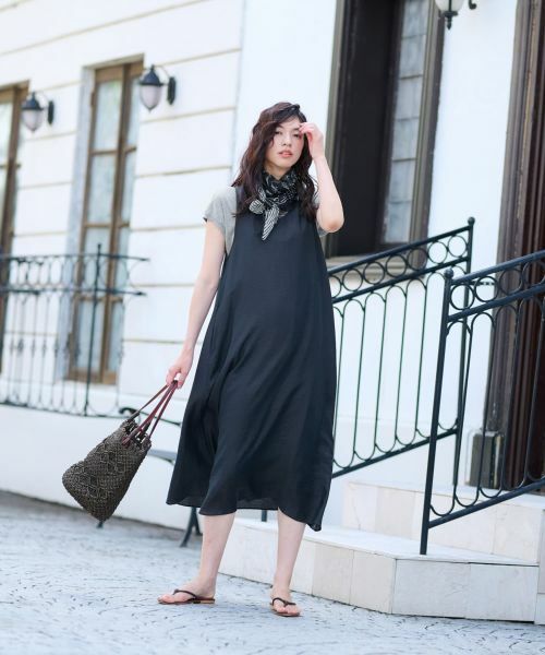 CARA O CRUZ / キャラ・オ・クルス ロング・マキシ丈ワンピース | Vネックジャンパースカート【CoC by CARA O CRUZ】 | 詳細21