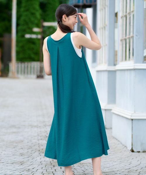 CARA O CRUZ / キャラ・オ・クルス ロング・マキシ丈ワンピース | Vネックジャンパースカート【CoC by CARA O CRUZ】 | 詳細4