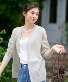 CARA O CRUZ / キャラ・オ・クルス カーディガン・ボレロ | ラメVネックカーディガン【CoC by CARA O CRUZ】