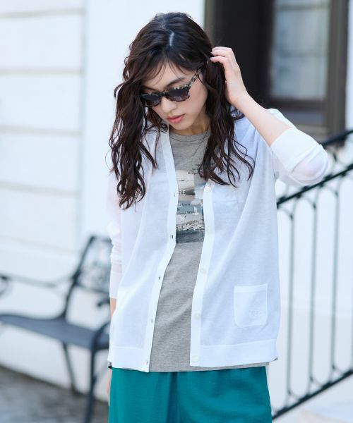 CARA O CRUZ / キャラ・オ・クルス カーディガン・ボレロ | ラメVネックカーディガン【CoC by CARA O CRUZ】 | 詳細4