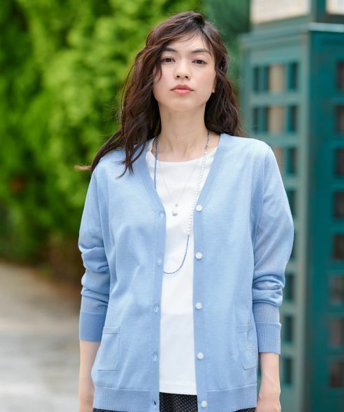 CARA O CRUZ / キャラ・オ・クルス カーディガン・ボレロ | ラメVネックカーディガン【CoC by CARA O CRUZ】 | 詳細7