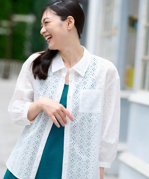 CARA O CRUZ / キャラ・オ・クルス シャツ・ブラウス | アイレット刺繍ブラウス | 詳細3