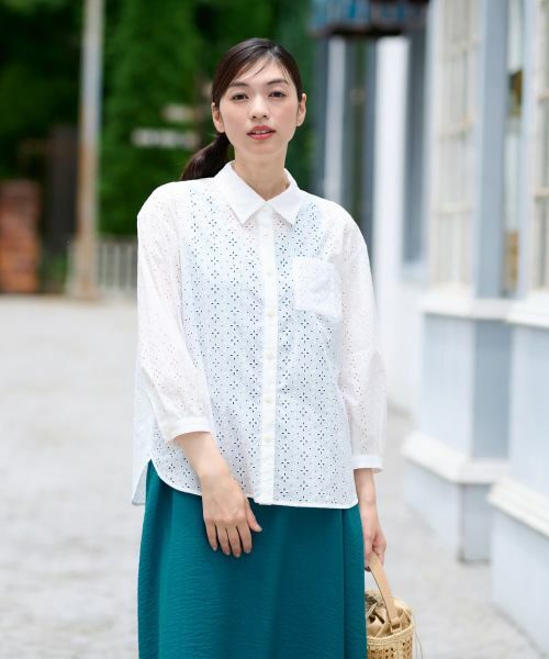 CARA O CRUZ / キャラ・オ・クルス シャツ・ブラウス | アイレット刺繍ブラウス | 詳細5