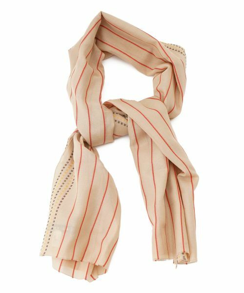 CARA O CRUZ/キャラ・オ・クルス ストライプ織りストール ベージュ その他 CARA O CRUZ/キャラ・オ・クルス ストライプ織りストール ベージュ その他