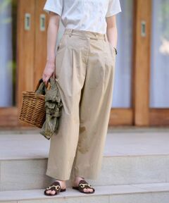 CARA O CRUZ / キャラ・オ・クルス その他パンツ | 洗える 後ろウエストゴムクロップドパンツ