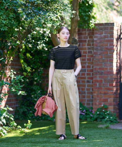 CARA O CRUZ / キャラ・オ・クルス その他パンツ | 洗える 後ろウエストゴムクロップドパンツ | 詳細4