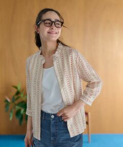 CARA O CRUZ / キャラ・オ・クルス シャツ・ブラウス | ドットと花柄のフリル衿ブラウス【DEVEAUX】