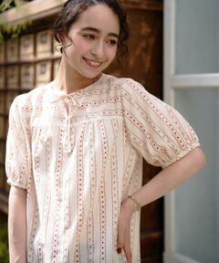 CARA O CRUZ / キャラ・オ・クルス シャツ・ブラウス | ドットと花柄のタイブラウス【DEVEAUX】