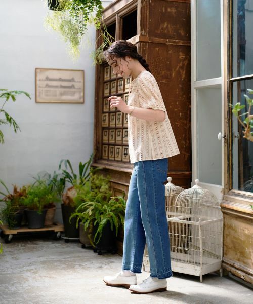 CARA O CRUZ / キャラ・オ・クルス シャツ・ブラウス | ドットと花柄のタイブラウス【DEVEAUX】 | 詳細13