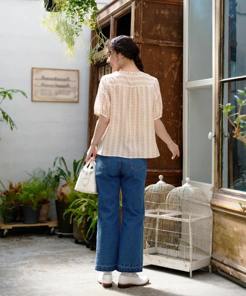 CARA O CRUZ / キャラ・オ・クルス シャツ・ブラウス | ドットと花柄のタイブラウス【DEVEAUX】 | 詳細14