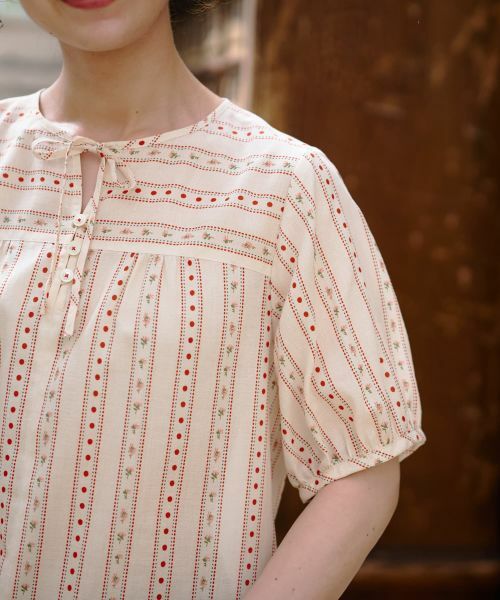 CARA O CRUZ / キャラ・オ・クルス シャツ・ブラウス | ドットと花柄のタイブラウス【DEVEAUX】 | 詳細16
