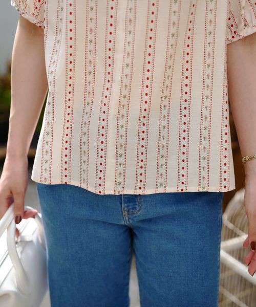 CARA O CRUZ / キャラ・オ・クルス シャツ・ブラウス | ドットと花柄のタイブラウス【DEVEAUX】 | 詳細17