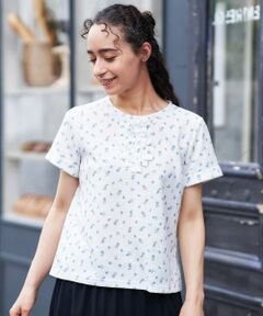 CARA O CRUZ / キャラ・オ・クルス カットソー | 小花柄フリルカットソー