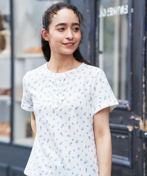 CARA O CRUZ / キャラ・オ・クルス カットソー | 小花柄フリルカットソー | 詳細4