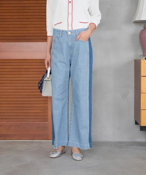 CARA O CRUZ / キャラ・オ・クルス デニムパンツ | 切替ワイドデニムパンツ | 詳細14