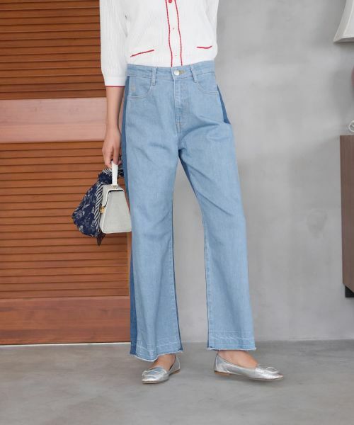 CARA O CRUZ / キャラ・オ・クルス デニムパンツ | 切替ワイドデニムパンツ | 詳細15