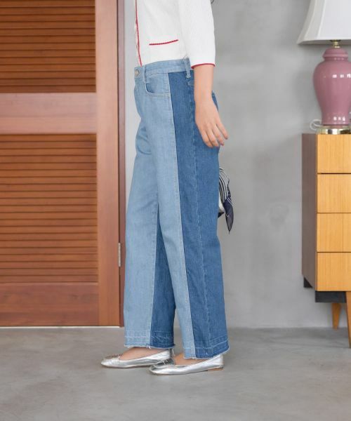 CARA O CRUZ / キャラ・オ・クルス デニムパンツ | 切替ワイドデニムパンツ | 詳細16