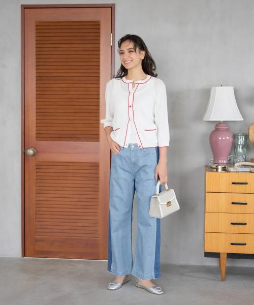 CARA O CRUZ / キャラ・オ・クルス デニムパンツ | 切替ワイドデニムパンツ | 詳細18