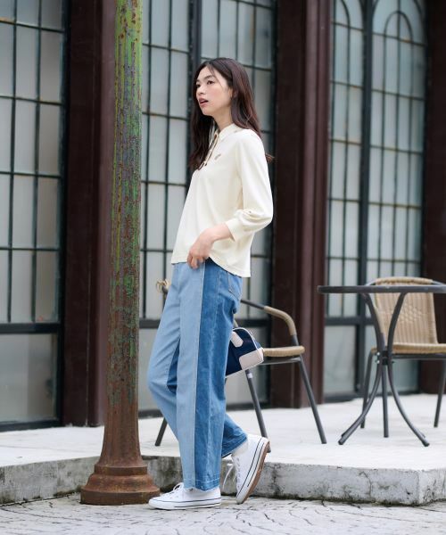 CARA O CRUZ / キャラ・オ・クルス デニムパンツ | 切替ワイドデニムパンツ | 詳細4