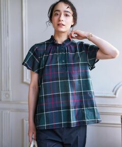 CARA O CRUZ / キャラ・オ・クルス シャツ・ブラウス | チェックスタンドカラーブラウス