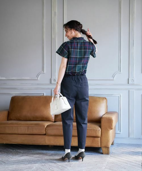 CARA O CRUZ / キャラ・オ・クルス シャツ・ブラウス | チェックスタンドカラーブラウス | 詳細15