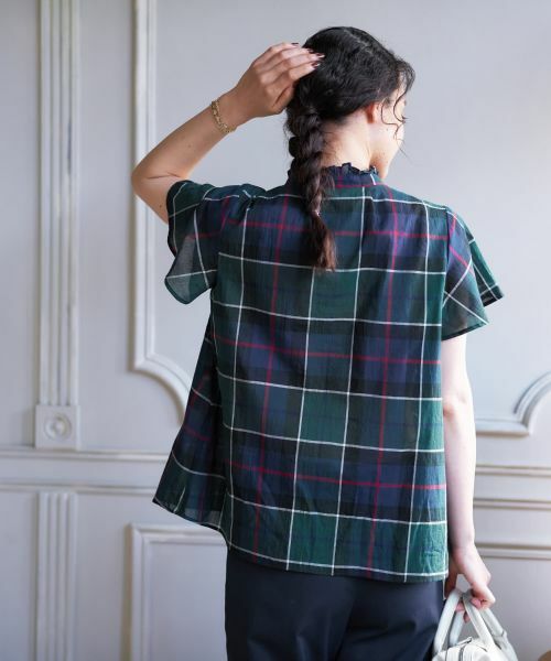 CARA O CRUZ / キャラ・オ・クルス シャツ・ブラウス | チェックスタンドカラーブラウス | 詳細8