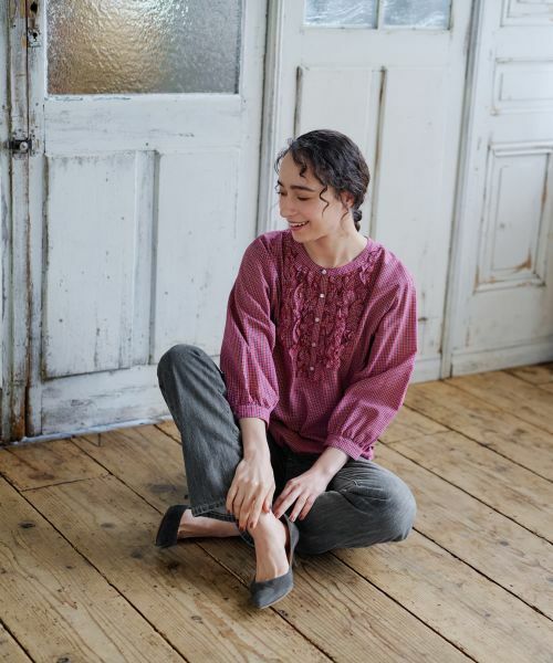 CARA O CRUZ / キャラ・オ・クルス シャツ・ブラウス | フリルチェックブラウス | 詳細11