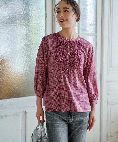 CARA O CRUZ / キャラ・オ・クルス シャツ・ブラウス | フリルチェックブラウス | 詳細2