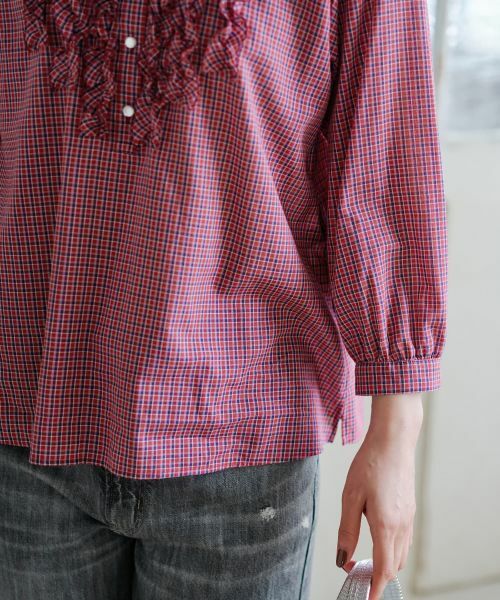 CARA O CRUZ / キャラ・オ・クルス シャツ・ブラウス | フリルチェックブラウス | 詳細20