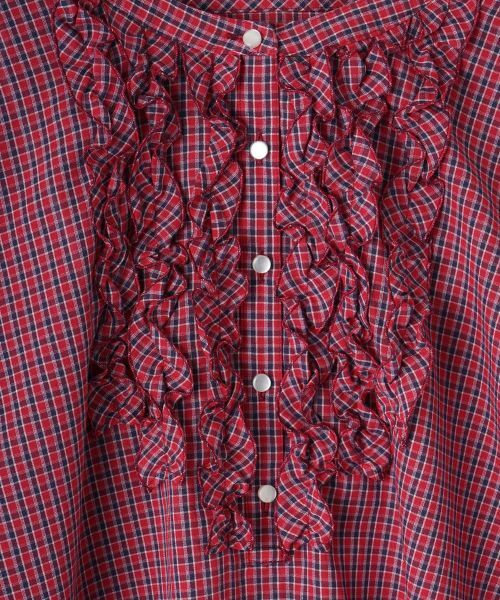 CARA O CRUZ / キャラ・オ・クルス シャツ・ブラウス | フリルチェックブラウス | 詳細25