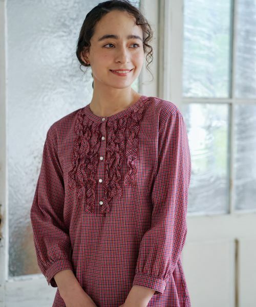 CARA O CRUZ / キャラ・オ・クルス シャツ・ブラウス | フリルチェックブラウス | 詳細4