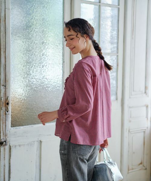 CARA O CRUZ / キャラ・オ・クルス シャツ・ブラウス | フリルチェックブラウス | 詳細6