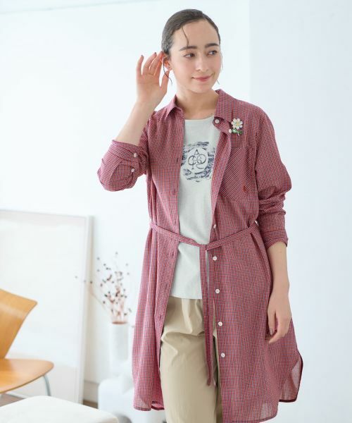 CARA O CRUZ / キャラ・オ・クルス シャツ・ブラウス | チェックロングブラウス | 詳細1