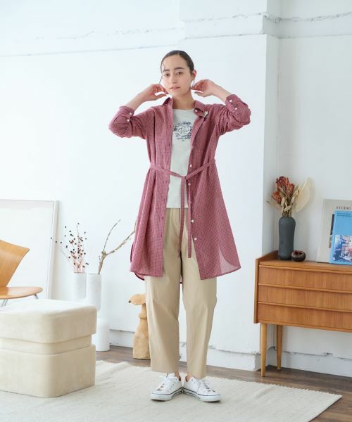 CARA O CRUZ / キャラ・オ・クルス シャツ・ブラウス | チェックロングブラウス | 詳細10