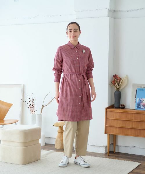 CARA O CRUZ / キャラ・オ・クルス シャツ・ブラウス | チェックロングブラウス | 詳細14