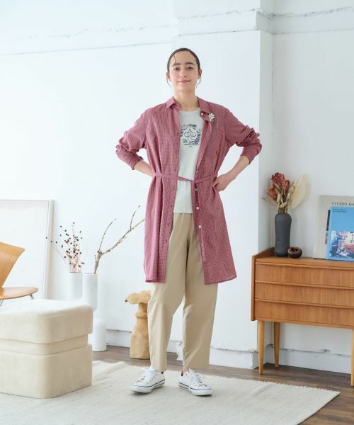 CARA O CRUZ / キャラ・オ・クルス シャツ・ブラウス | チェックロングブラウス | 詳細8