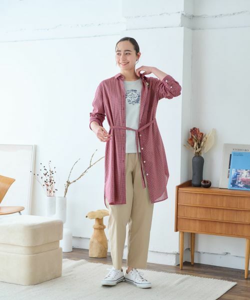 CARA O CRUZ / キャラ・オ・クルス シャツ・ブラウス | チェックロングブラウス | 詳細9