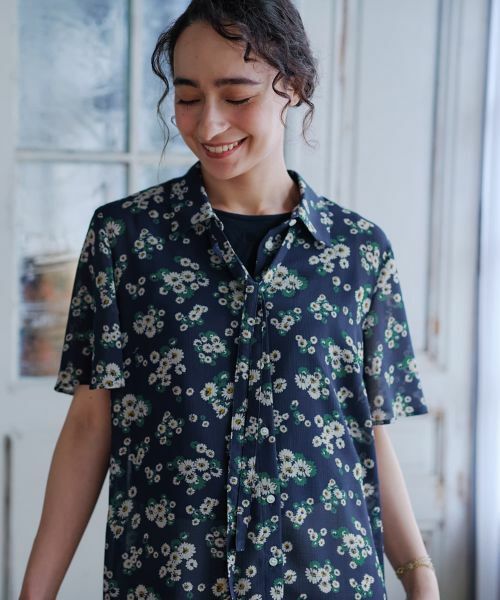 CARA O CRUZ / キャラ・オ・クルス シャツ・ブラウス | フラワー柄ボウタイブラウス【CoC by CARA O CRUZ】 | 詳細4